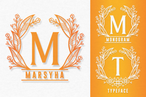 Marsyha: A Floral Serif Font for Handmade Invitations & Labels