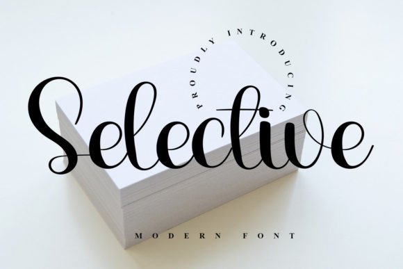 Selective: A Refined Script Font for Editorial Design