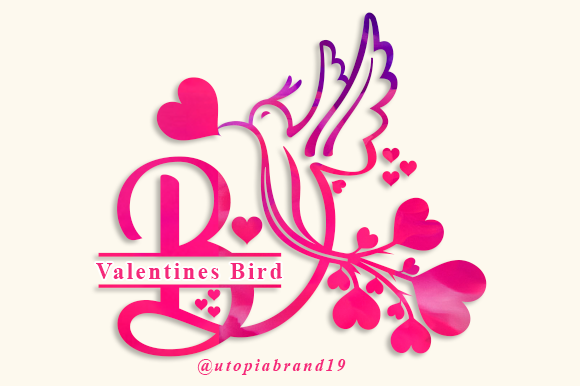Valentines Bird Monogram: A Thoughtful Display Font for Editorial Warmth